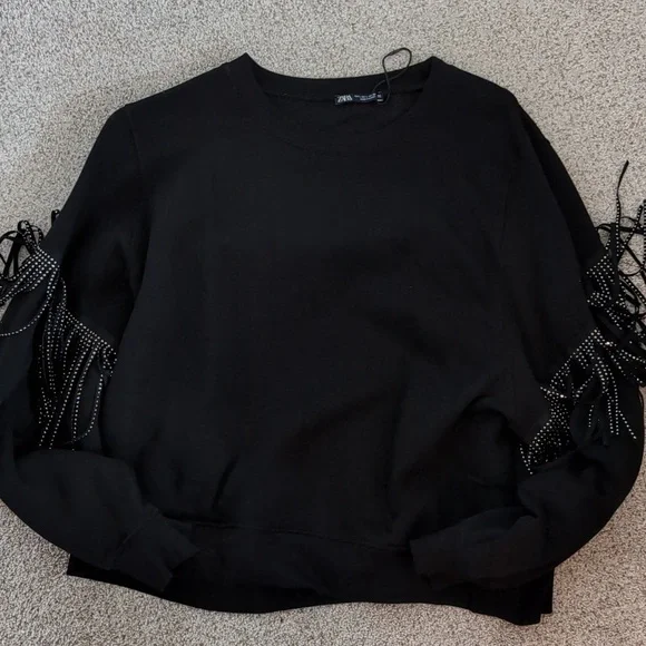 Zara Rhinestone Fringe Sweatshirt - Picture 5 of 5